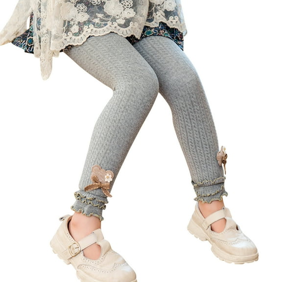 EnJoCho 4t Girls Fashion Legging Pants Toddler Kids Baby Girls Cotton Thick Lined Warm Leggings Knitted Pantihose Stretchy Basic Ninth Pants Pantyhose for Winter Stocking