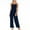 Navy, variant on CheerKidz Women's Belted High Waist Romper,Sleeveless Summer Jumpsuit with Long Pants,Fashionable Solid Color Outfit(Wine,M)