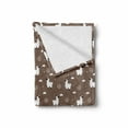 thumbnail image 2 of Llama Soft Flannel Fleece Blanket, Kids Nursery Design with Alpaca Furry Animal Clouds Polka Dot and Doodle, Cozy Plush for Indoor and Outdoor Use, 70" x 90", Cocoa White and Black, by Ambesonne, 2 of 6