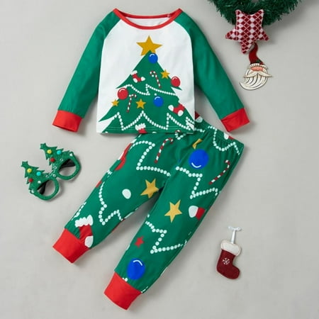 

Patgoal Cotton Christmas Pajama Set Kids Clothes Kid Pajamas Set Baby Boys Pajamas Girl Clothes Girl Sleepwear Nightwear Children Xmas Tree Christmas Pajamas Cotton Clothing Set Kids Pajamas 5-10t