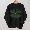 thumbnail image 1 of RKSTN Chandail à Manches Longues pour Femmes Col Rond Imprimé Jour de la Saint-Patrick Ample Décontracté Sans Capuche Noir G, 1 of 6