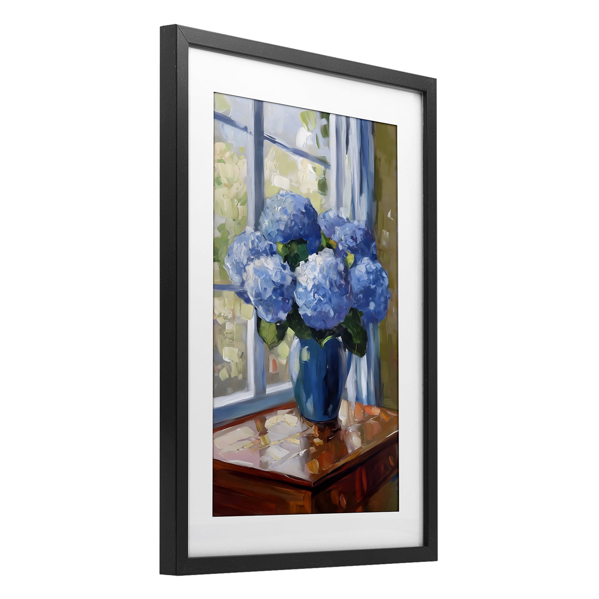 Stupell Industries Winter Hydrangeas by Window Black Framed Print Under Glass, design by Creative Studio