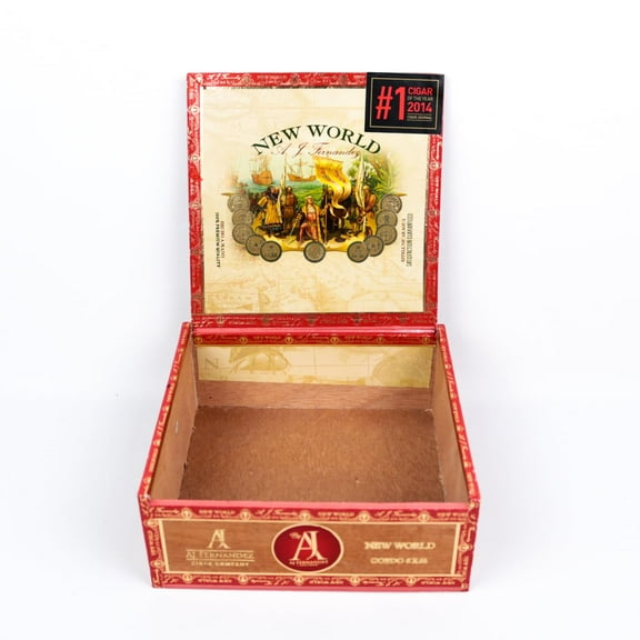 New World Gordo Empty Wood Cigar Box 6.75" x 6.5" x 2.75"