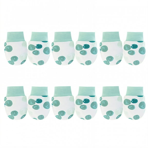 TELOLY 6 Pairs Baby Mittens,Cotton Baby Mittens Newborn,No Scratch Mittens for Newborn Baby Girls