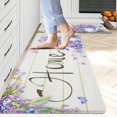 thumbnail image 2 of Farmhouse Kitchen Mats for Floor Set of 2 Cushioned Anti Fatigue Kitchen Rugs Purple Floral Non Slip Rubber Waterproof Memory Foam Comfort Standing Mat for Office Laundry, 17.3"x28"+17.3"x47", 2 of 6