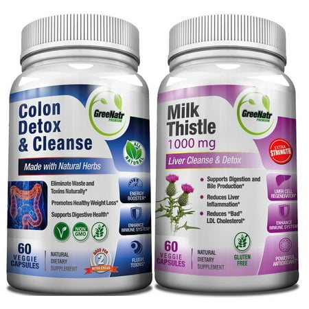 Colon Liver Detox - Colon and Liver Cleansing Bundle | Colon Detox and Cleanse + Milk Thistle Liver Cleansing