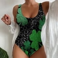 thumbnail image 1 of Acyse Womens Bikinis for Summer Clearance Juniors Cute And Fashionable Saint Patrick Beach Swimsuit Printed Summer O Ne-piece Swimsuit Swimsuit, 1 of 3