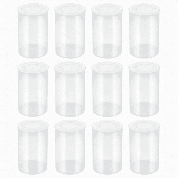 HIBIBUD 12 Clear Film Canisters With Caps,Film Canister Rocket Tube For Science Art Project,Empty Small Film Cans Sewing Storage Case Containers For Supplement Bead Fish Hook