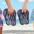 thumbnail image 5 of YAZAOOSummer Flip Flops Creatively Snowflakes Blue Pink Simple Beach Sandals, 5 of 8