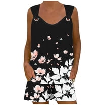 LYXSSBYX 2 Piece Sets for Women Summer Shorts Women's Summer Loose Casual Two-piece Suit with Pocket Print Sleeveless Tank Tops Set