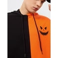 thumbnail image 4 of Rdhnmea Men's 2 Piece Tracksuits Halloween Long Sleeve Contrast Color Hooded Sweatshirt + Shorts Set Jogging Sweatsuits, 4 of 6