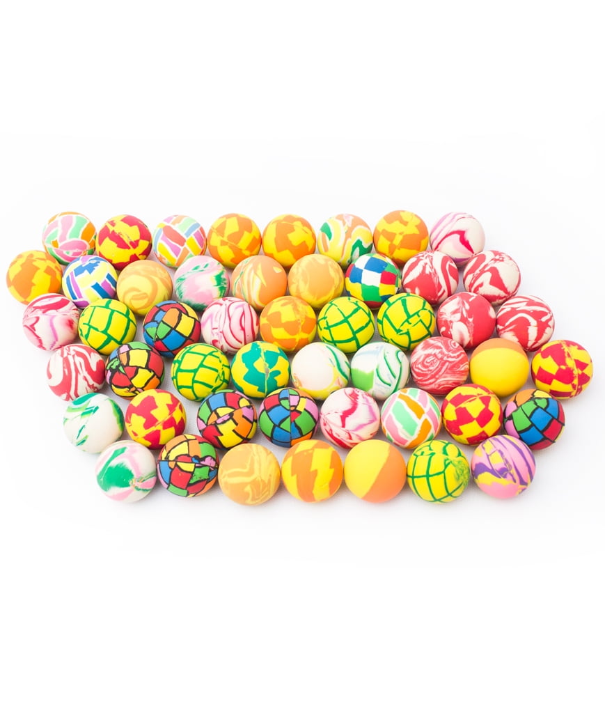 Fun Central (AU198) 50 pcs 35 mm Assorted HiBounce Balls, Bouncing Balls for Kids, Bouncy Balls