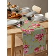 thumbnail image 6 of Table Runner Dresser Scarves 48 Inch Long,Vintage Blossom Flower on Sage Green Linen Dining Table Runners Watercolor Floral Leaves Tabletop Scarf for Wedding Holiday Party Kitchen, 6 of 9