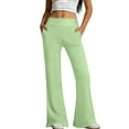 thumbnail image 4 of No Front Seam High Waisted Flare Leggings for Women Bootcut Yoga Pants Soft Green XL, 4 of 6