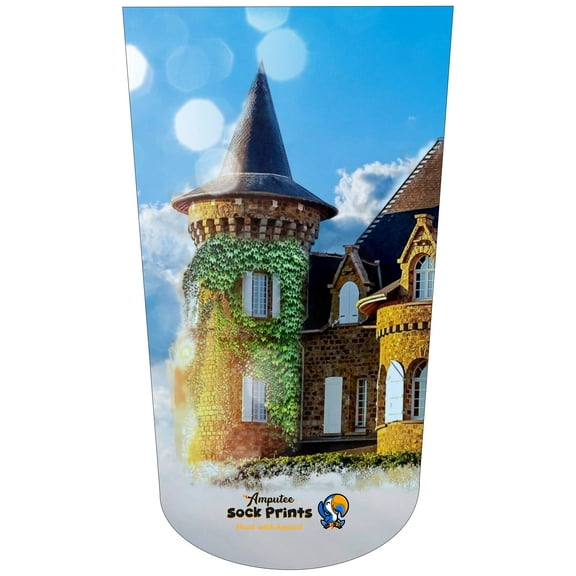 Heal with Appeal Amputee stump sock, Castle Tower Fantasy V2, 3Ply stump sock