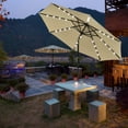 thumbnail image 2 of Yescom 9Ft Solar Powered 32 LED Lights Patio Umbrella With Crank Tilt UV30+ Outdoor Deck Beach Cafe Garden (Pack of 2) Yescom Modern, 2 of 11