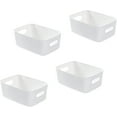 thumbnail image 1 of Cestas de almacenamiento de plástico blanco, paquete de 4, cestas de despensa pequeñas para organizar, cestas organizadoras (pequeñas), 1 of 5
