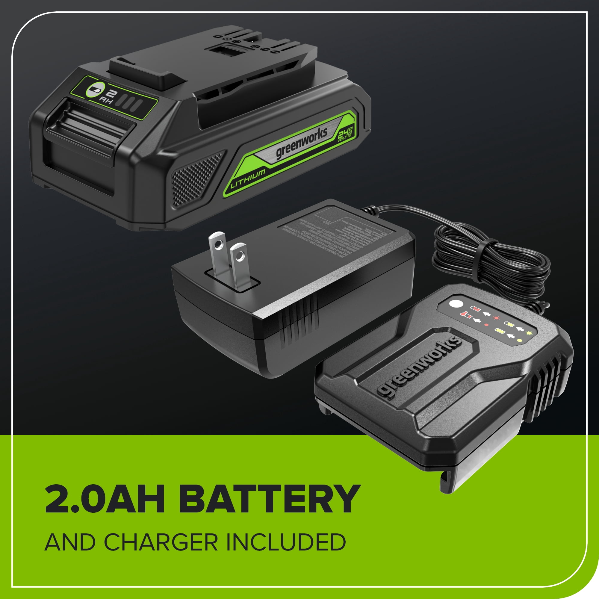 Greenworks 24V Cordless LED Flashlight Kit, 200lm Handheld Light, 2Ah Battery and Charger Included