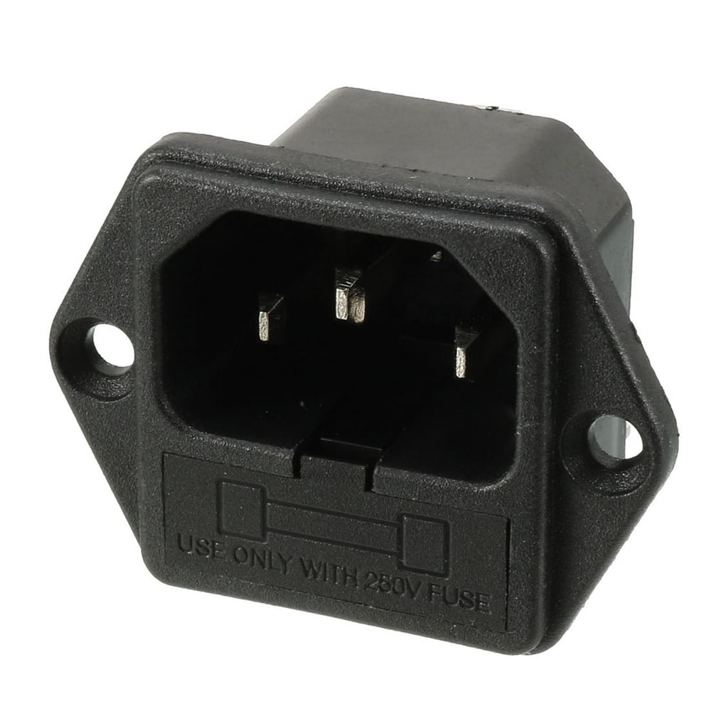 UL Listed AC 250V 10A IEC320 C14 Male Power Cord Inlet Socket with Fuse