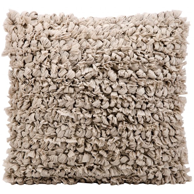 homeroots home decor 386104 Loose Luscious Shag Light Gray Throw Pillow
