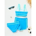 thumbnail image 4 of iEFiEL Kids Girls Solid Color Bikini Set Swimming Crop Top with Briefs Swimsuit Beach Swimwear,Sizes 5-16 Light Blue-A 10Y, 4 of 5