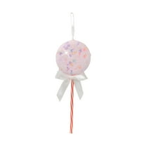 CuiLiyq Christmas Lollipop Ornaments, 10" 3D Spherical Lollipop Xmas Tree Hanging Decorations, Foam Macarons Candy Pendant with Ribbon Bowknot, for Home Party Holiday Decor