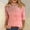 Pink(New), variant on PNTUTB Women's 3/4 Sleeve Round Neck Top/Shirt Printed Round Neck Long Sleeve Basic Tees Blouses
