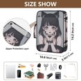 thumbnail image 3 of Haosy Accordion File Organizer Zipper Binder 500 Sheet 6-Tab Expanding File Folder Multi-Pocket 1.2 Inch 3 Ring Cool Girl with Cat Ear, 3 of 7