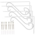 thumbnail image 5 of LEORX 4pcs Wall Mounted Floral Style Shelf Brackets for Bookrack / Calpboard / Set Box (White), 5 of 8