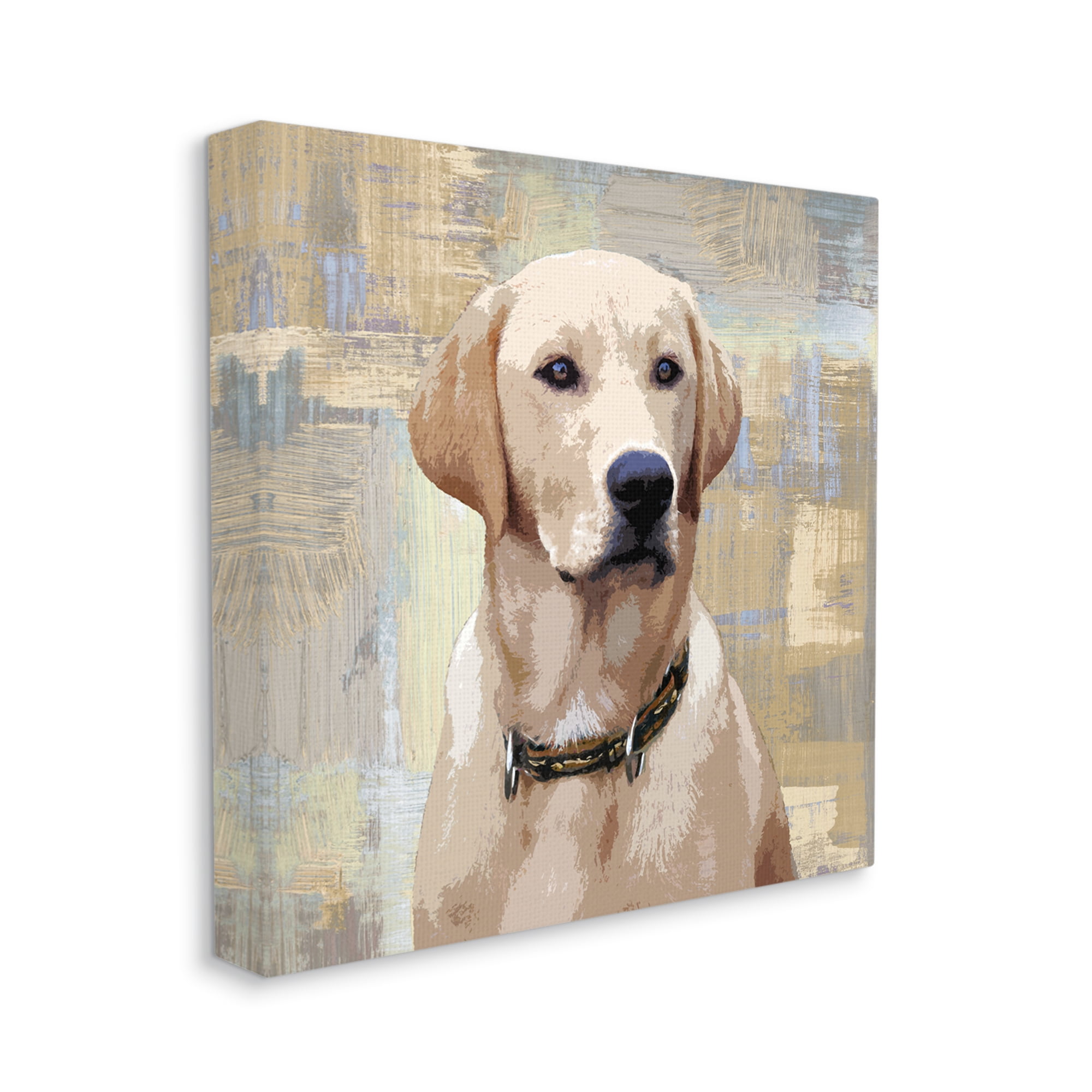 Stupell Industries Sharp Golden Retriever Dog Grunge Patched Background,17 x 17, Design by Keri Rodgers