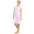 thumbnail image 2 of Lati Fashion Women Nightgowns Short Sleeve Female Nightgowns & Sleepshirts Purple M, 2 of 4