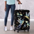 thumbnail image 4 of HELLHERO Polyester Spandex Luggage Protective Case for Long Distance Journey Bottom Zipper Elastic Washable, Hummingbird Floral Design, 4 of 7