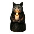 thumbnail image 3 of Mysterious Hooded Cat Candlelight Figurine 3-Piece Halloween Decor Set with Warm Flameless Ambiance Vintage LED Halloween Tabletop Decor for Shelves and Mantels, 3 of 6