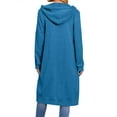 thumbnail image 3 of Women Casual Zip Up Fleece Hoodies Long Tunic Jackets 2025 Fall Winter Oversized Sweatshirts With Pockets Long Sleeve Comfy For Street Style & Loungewear​ Blue M, 3 of 6