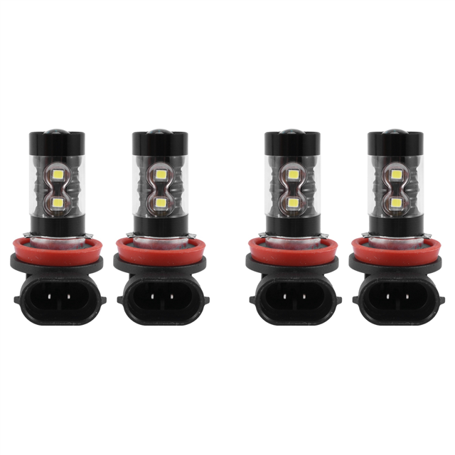 4-Pack High Power 50W Super Bright H11/H8 10-SMD LED Lights Bulbs for Car Fog Light Replacement, White