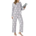 thumbnail image 4 of MINTREUS Pajamas for Women Set 2 Piece Lounge Set Long Sleeve Pjs Long Pants Sleepwear with Pockets, 4 of 8