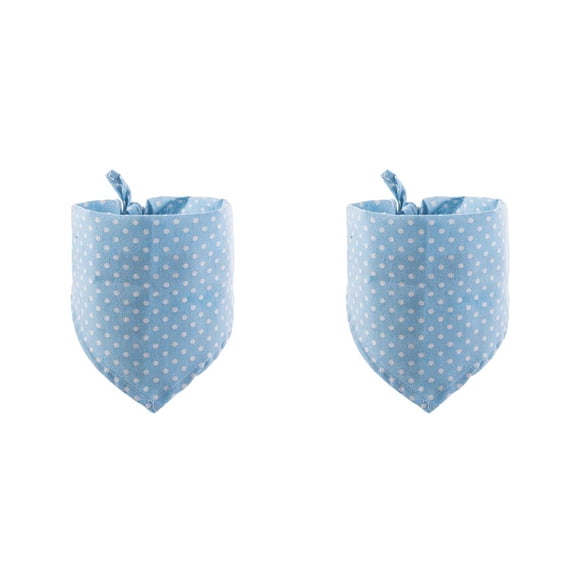 Greeniant Bufanda de baba para mascotas, toalla triangular ajustable reutilizable adorable con puntos de algodón plegable para cuello de 25-45 Azul claro 2Conjunto