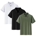 thumbnail image 5 of Abcomgle 3 Pcs Kids Polo Shirts Boys 12-14 Short Sleeve Pique Polo Shirt Button Down Solid Color School Uniform Breathable Collared Tshirts for Kids Boys, 5 of 5