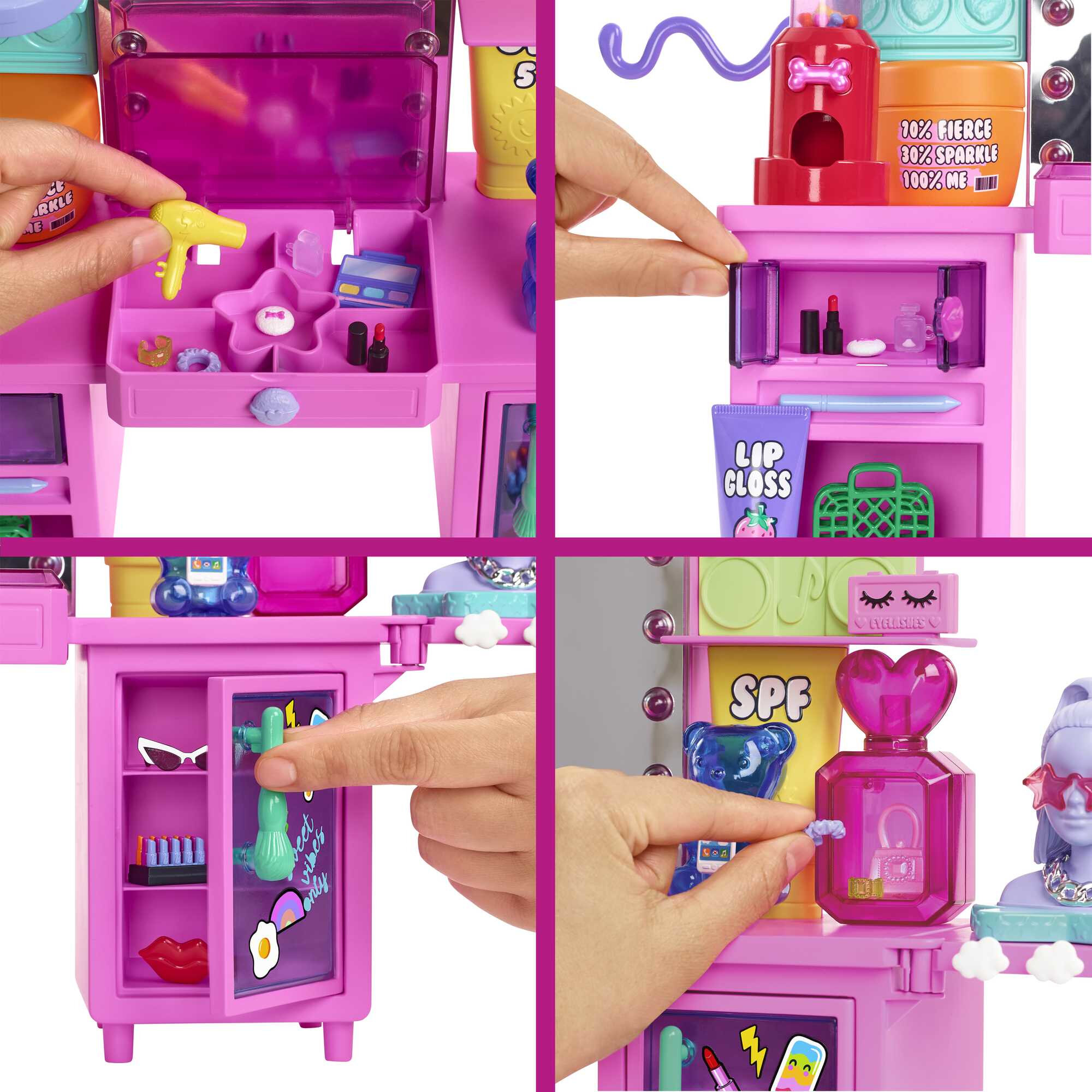 Barbie Extra Fashion Doll and Vanity Playset with 45+ Accessories, Vanity and Puppy - image 7 of 8