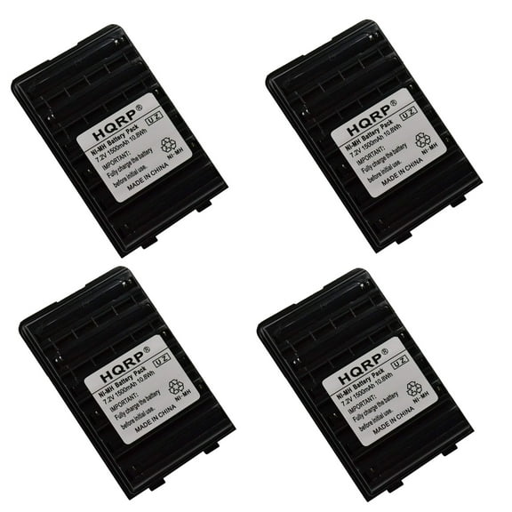 HQRP 4-Pack 1500mAh Battery Works with Yaesu/Vertex Standard AAF06X001 / CS-FNB-67TW / FNB-19 / FNB-21 / FNB-21S / FNB-43S / FNB-45S / FNB-57A / FNB-57H / FNB-64H