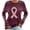 Wine, variant on Pink Ribbon Shirt for Women Breast-Cancer Support T-Shirts Long Sleeve Crew Neck Pullover Shirts