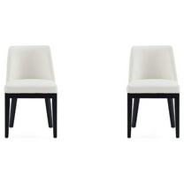 Manhattan Comfort Gansevoort 19.5" Faux Leather Dining Chair in Cream (Set of 2)