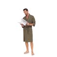 thumbnail image 5 of ANLIQI Mens 100% Cotton Short Robes Summer Lightweight Kimono Bathrobe Soft Knee Length Robe with Pockets (Olive Green, 2XL), 5 of 8