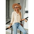 thumbnail image 7 of Anbech Vneck Women Solid Color Shirt Buttons Long Sleeve Blouse Casual Fashion Tops, 7 of 7