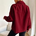 thumbnail image 5 of Lumtrix Jackets For Women Cropped Fashion Corduroy Button Down Coats, Long Sleeve Shacket Lapel Collar Lightweight Fall Fashion Jackets Wine L, 5 of 5