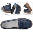 thumbnail image 5 of Ecetana Women's Leather Loafers Cozy Slip-Ons Driving Shoes Lightweight Work Flats for Women, 5 of 8
