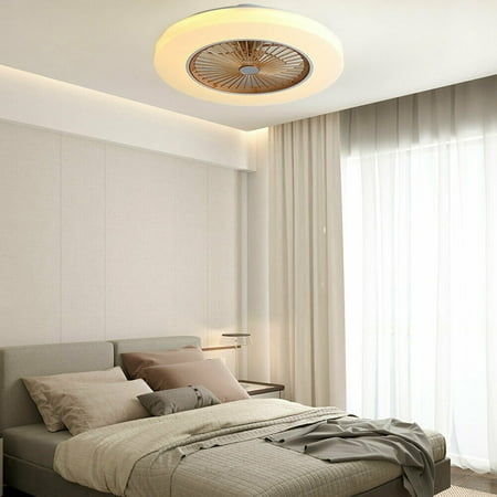 

Modern 58cm Invisible Ceiling Fans 2-Color LED Light Chandelier With Remote Controller