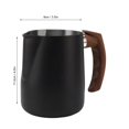 thumbnail image 5 of Mjölkskumningskopp med inre skala, 304 rostfritt stål droppfri pip kaffekanna med handtag, matt svart, 600 ml, 5 of 5