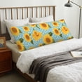 thumbnail image 4 of Yiaed Body Pillow Cover, Ultra Soft Microfiber Pillowcases, Breathable Long Pillow Case, Envelope Closure-White Polka Dot Sunflower (20x54 inch)（Pillow core not included）, 4 of 5