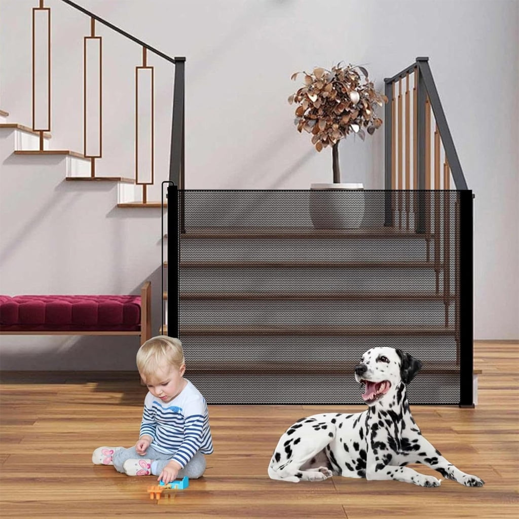 Zeiwohndc Retractable Pet Gate Adjustable Width No Drilling No Tool Doorway Barrier